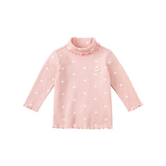 Dave&Bella Kids Girls Versatile Turtle Breathable Cotton Long Sleeve T-shirts Tops