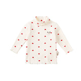 Dave&Bella キッズ 女の子用 多目的タートルネック 通気性コットン長袖Tシャツ トップス