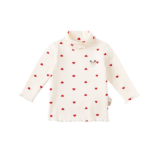 Dave&Bella Kids Girls Versatile Turtle Breathable Cotton Long Sleeve T-shirts Tops