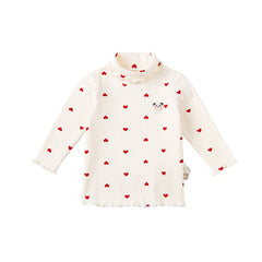 Dave&Bella Kids Girls Versatile Turtle Breathable Cotton Long Sleeve T-shirts Tops