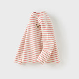 Dave&Bella Toddler Girls/Boys Cotton Striped Half Turtleneck T-Shirts Tops
