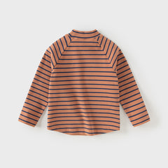 Dave&Bella Toddler Girls/Boys Autumn Cotton Striped Half Turtleneck T-Shirts Tops
