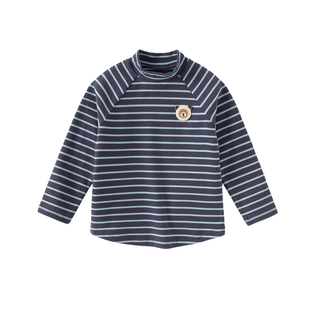Dave&Bella Toddler Girls/Boys Cotton Striped Half Turtleneck T-Shirts Tops