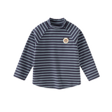 Dave&Bella Toddler Girls/Boys Cotton Striped Half Turtleneck T-Shirts Tops