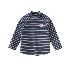 Dave&Bella Toddler Girls/Boys Autumn Cotton Striped Half Turtleneck T-Shirts Tops