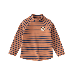Dave&Bella Toddler Girls/Boys Autumn Cotton Striped Half Turtleneck T-Shirts Tops