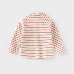 Dave&Bella Toddler Girls/Boys Autumn Cotton Striped Half Turtleneck T-Shirts Tops
