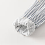 Dave&Bella Toddler Girls Sweet Cotton Blue Plaid Breathable Princess Dress