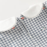 Dave&Bella Toddler Girls Sweet Cotton Blue Plaid Breathable Princess Dress