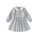 Dave&Bella Toddler Girls Sweet Cotton Blue Plaid Breathable Princess Dress