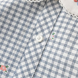 Dave&Bella Toddler Girls Sweet Cotton Blue Plaid Breathable Princess Dress