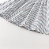 Dave&Bella Toddler Girls Sweet Cotton Blue Plaid Breathable Princess Dress