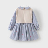 Dave&Bella Toddler Girls Breathable Cotton Khaki A-line Princess Dress