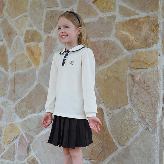 Dave&Bella Children Girls Spring Casual Polo Shirt Tops