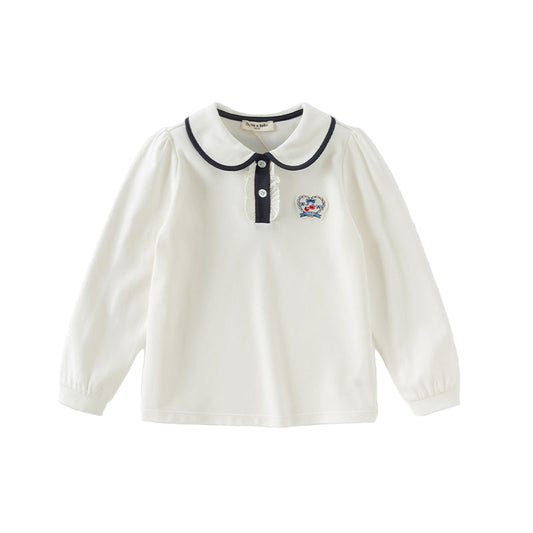 Dave&Bella Children Girls Spring Casual Polo Shirt Tops