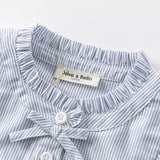 Dave&Bella Kids Girls Cotton Striped Gentle Blouse Shirt Tops