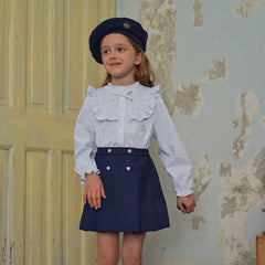 Dave&Bella Bbay Girls Spring Cotton Striped Gentle Blouse Top Shirt