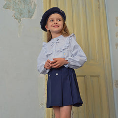 Dave&Bella Bbay Girls Spring Cotton Striped Gentle Blouse Top Shirt