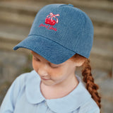 Dave&Bella Toddler/Kids Girls Fashion Denim Blue Soft Cotton Baseball Caps