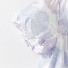 Dave&Bella Kids Girls Summer Elegant Purple Floral Comfortable Cotton A-line Dress