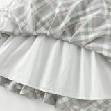 Dave&Bella Toddler Girls Light Grey Plaid Sleeveless A-line Tank Dress