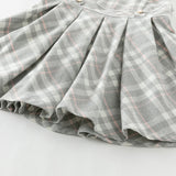 Dave&Bella Toddler Girls Light Grey Plaid Sleeveless A-line Tank Dress