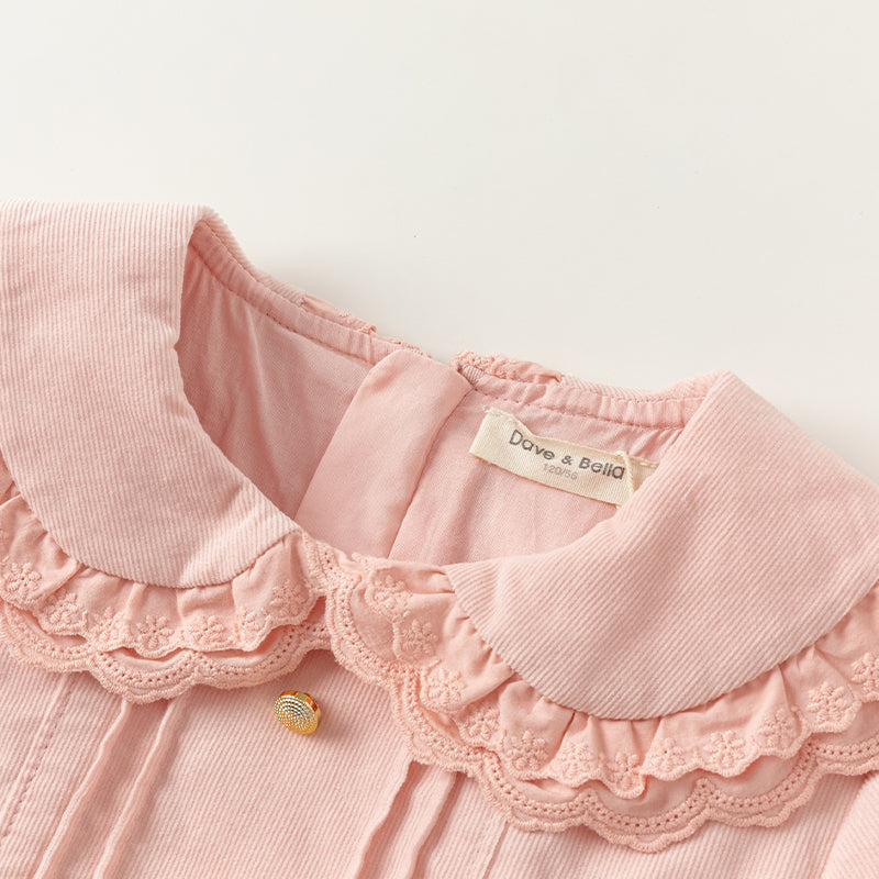 Dave&Bella Toddler Girls Casual Cotton Soft Pink A-line Dress