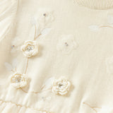 Dave&Bella Toddler Girls Warm Beige Mesh Birthday Dress
