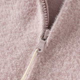 Dave&Bella Kid Girls Beige/Purple Cute Fleece Hooded Soft Warm Jackets