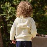 Dave&Bella Kid Girls Beige/Purple Cute Fleece Hooded Soft Warm Jackets