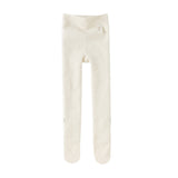 Dave&Bella Kids Girls White/Black Soft Plush-lined Tights