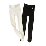 Dave&Bella Kids Girls White/Black Soft Plush-lined Tights
