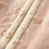 Dave&Bella Kids Girls Sweet Grey Pink Cozy Thickened Suede Plush-Lined Jackets