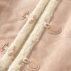 Dave&Bella Kids Girls Sweet Grey Pink Cozy Thickened Suede Plush-Lined Jackets