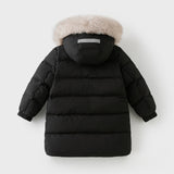 Dave&Bella Kids Girls/Boys Winter Outdoor Mid-length Fur-trim Hooded Down Coats