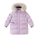 Dave&Bella Kids Girls/Boys Winter Outdoor Mid-length Fur-trim Hooded Down Coats