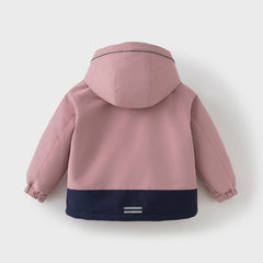 Dave&Bella Kids Girls/Boys Versatile Outdoor Hooded Cozy Fleece Two-piece Set Coats