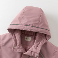 Dave&Bella Kids Girls/Boys Versatile Outdoor Hooded Cozy Fleece Two-piece Set Coats