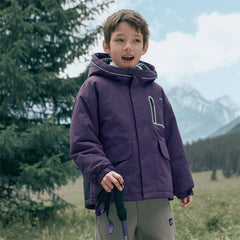 Dave&Bella Kids Girls/Boys Versatile Outdoor Hooded Cozy Fleece Two-piece Set Coats