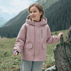 Dave&Bella Kids Girls/Boys Versatile Outdoor Hooded Cozy Fleece Two-piece Set Coats