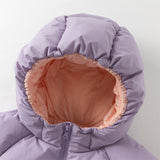 Dave&Bella Kids Girls Winter Purple Outdoor Mid-length Hooded Waterproof Down Jacket
