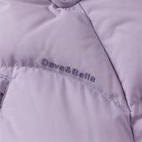 Dave&Bella Kids Girls Winter Purple Outdoor Mid-length Hooded Waterproof Down Jacket