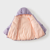 Dave&Bella Kids Girls Winter Purple Outdoor Mid-length Hooded Waterproof Down Jacket