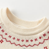 Dave&Bella Kids Girls Adorable Red Cozy Christmas Knit Pullover Sweaters Tops