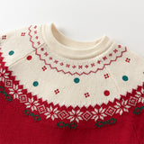 Dave&Bella Kids Girls Adorable Red Cozy Christmas Knit Pullover Sweaters Tops
