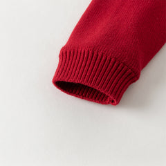 Dave&Bella Kids Girls Adorable Red Cozy Christmas Knit Pullover Sweaters Tops