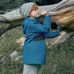 Dave&Bella Kids Boys Blue Outwear Hooded Mid-length Two-piece Padded Coats Set