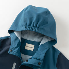 Dave&Bella Kids Boys Blue Outwear Hooded Mid-length Two-piece Padded Coats Set