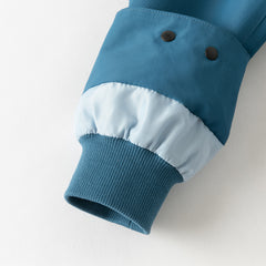 Dave&Bella Kids Boys Blue Outwear Hooded Mid-length Two-piece Padded Coats Set