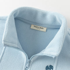 Dave&Bella Kids Boys Blue Outwear Hooded Mid-length Two-piece Padded Coats Set